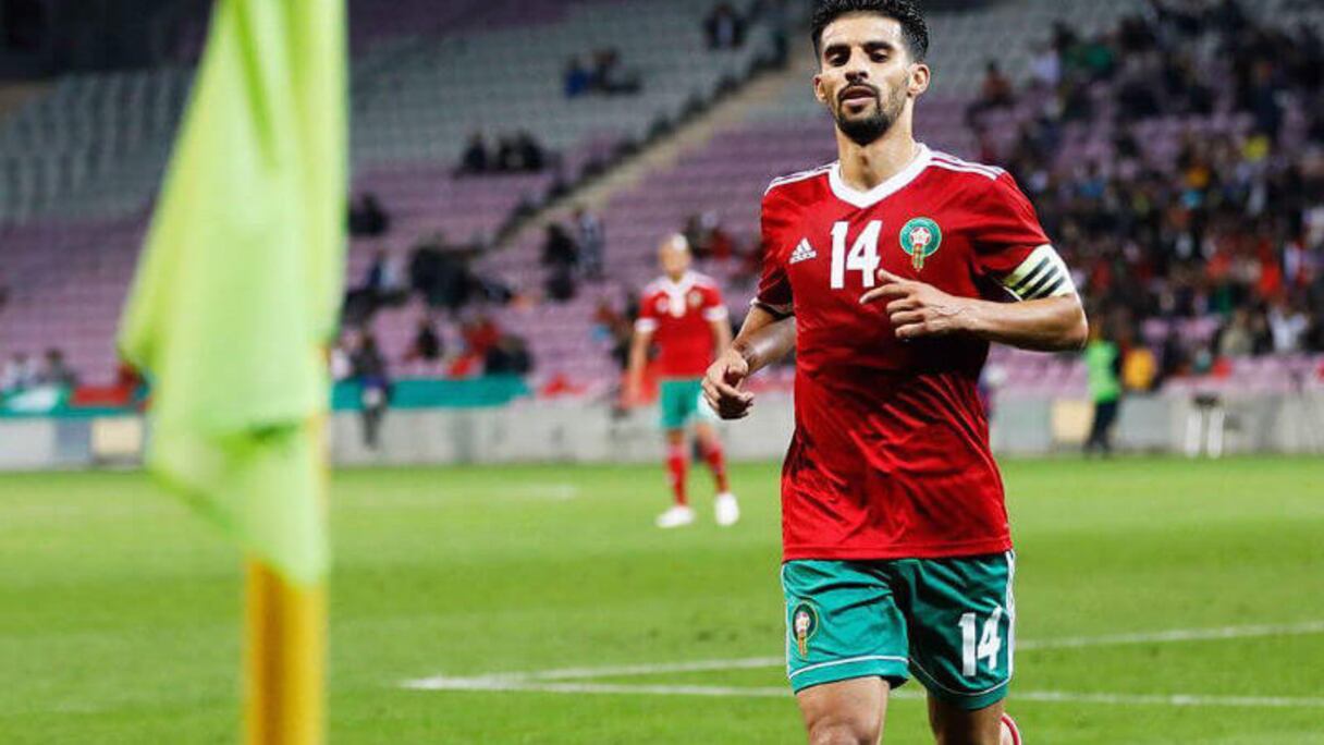 Mbark Boussoufa avec les Lions de l'Atlas.