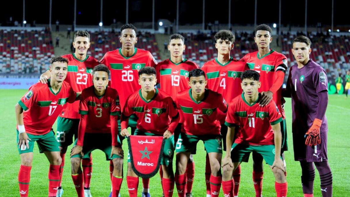 Le onze des Lionceaux de l'Atlas U17.