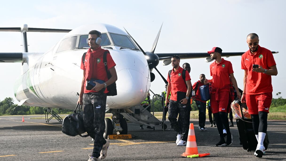 L’arrivée des Lions de l’Atlas en Côte d’Ivoire, ce dimanche 7 janvier 2024.