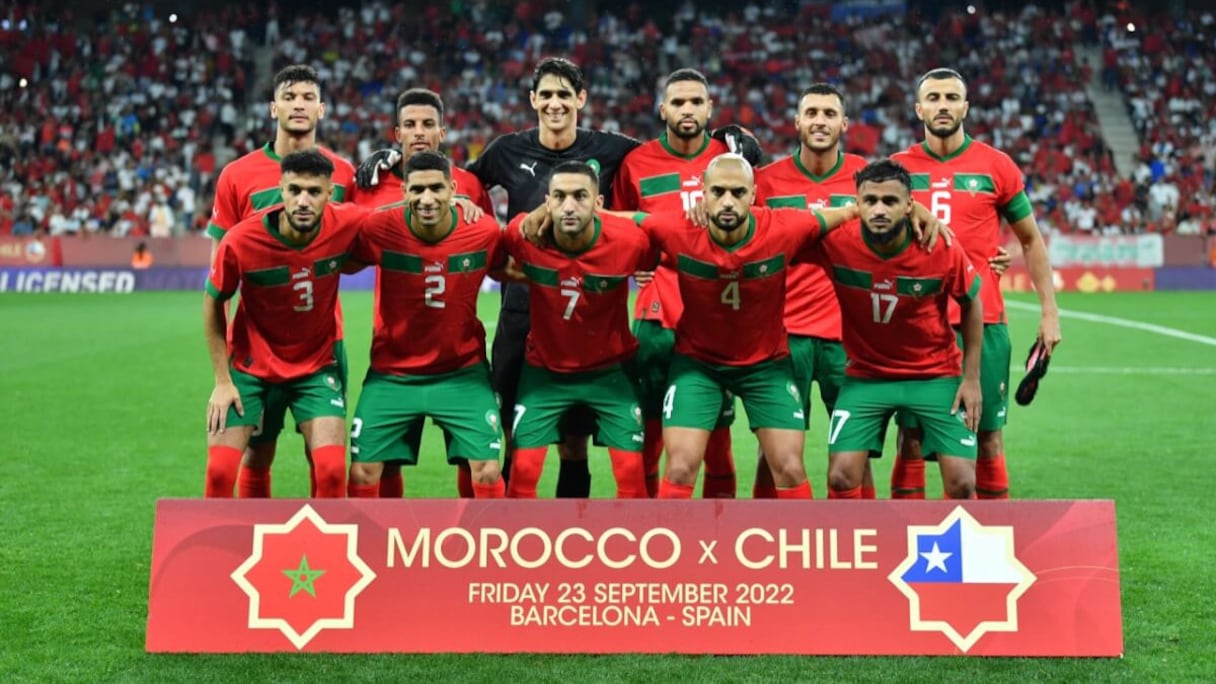 Le onze de départ des Lions de l'Atlas contre le Chili, 23 septembre 2022.