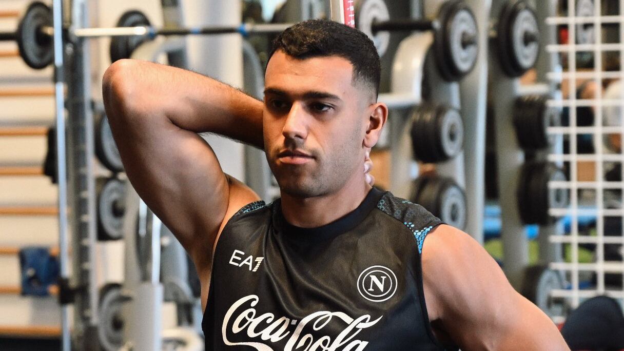 La première séance d'entraînement individuel pour le Lion de l'Atlas, Walid Cheddira à Naples.