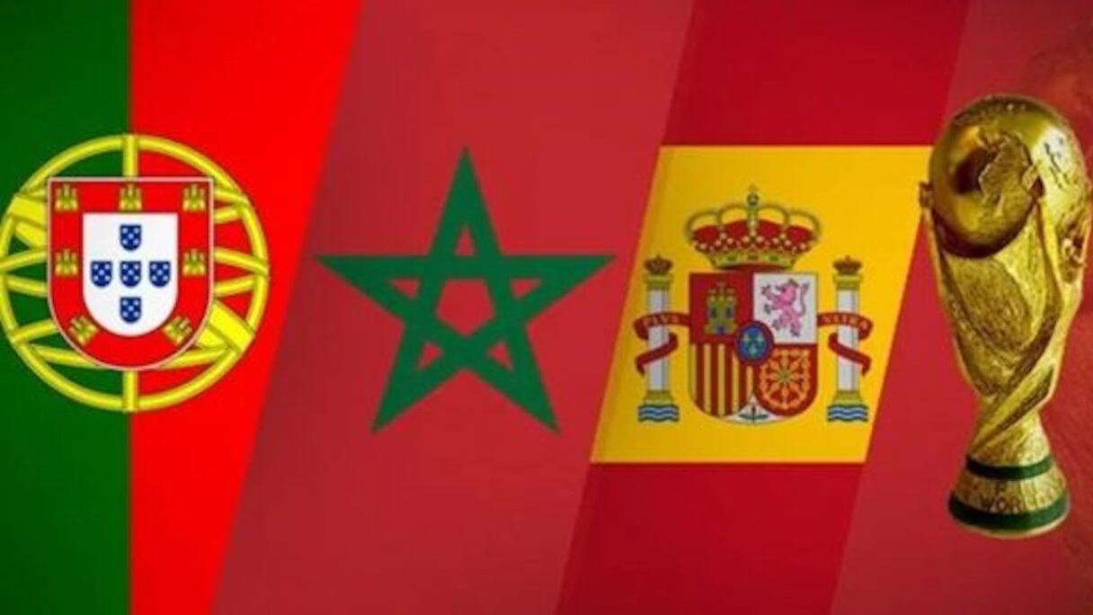 Les drapeaux espagnol, marocain et portugais.