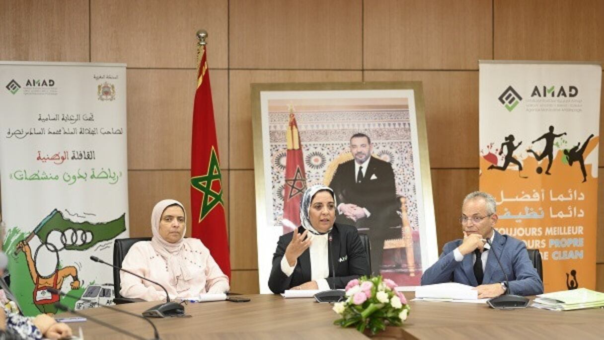 Conférence de presse,le 25 juillet2024 à Rabat, sur le programme antidopage réalisé à l’occasion des JO Paris