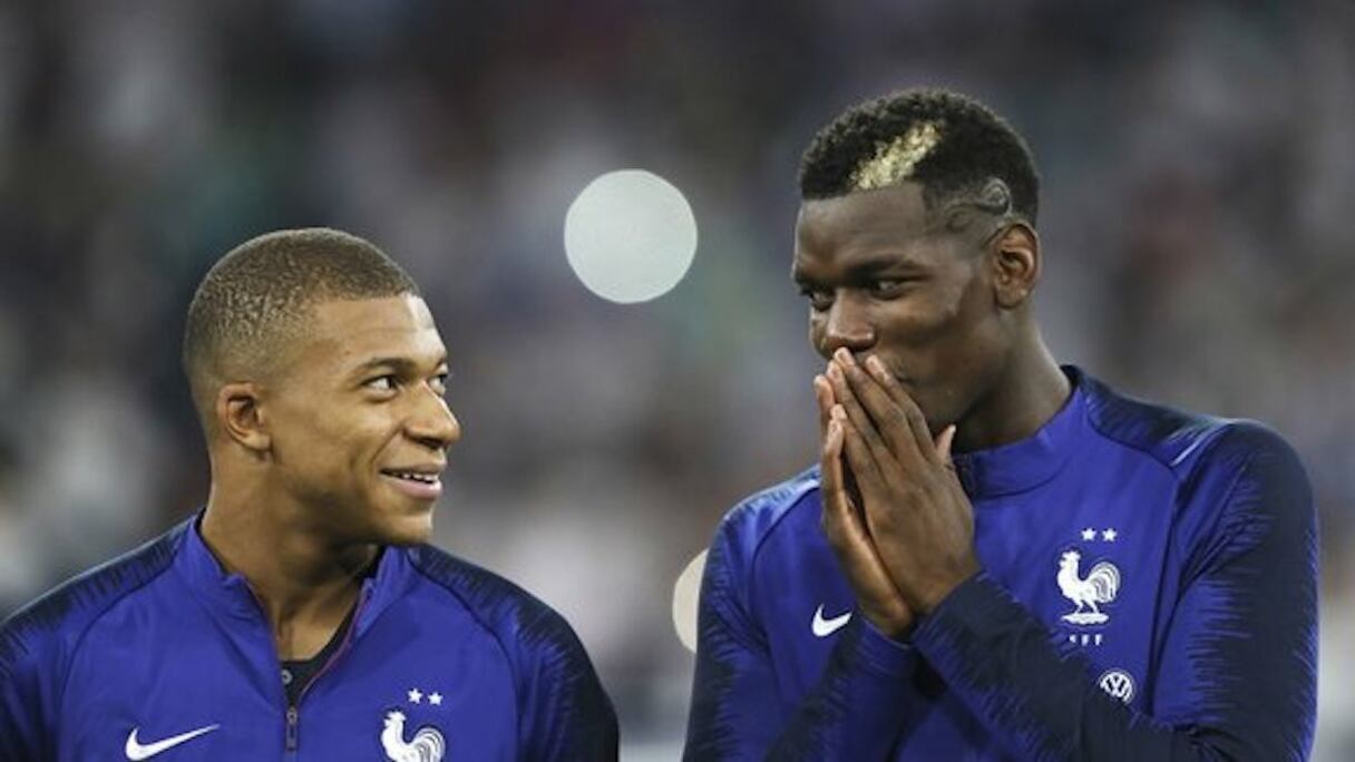 Kylian Mbappé et Paul Pogba en équipe de France.