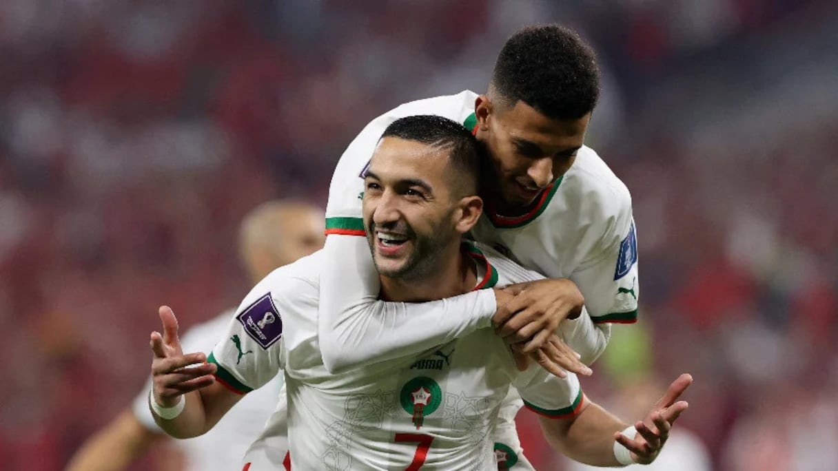 Hakim Ziyech et Azzedine Ounahi avec la sélection marocaine.