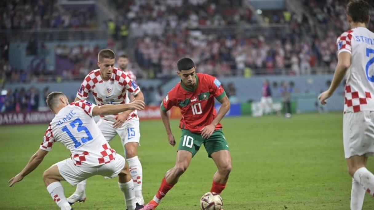 Zaroury avec l'équipe du Maroc lors du mondial du Qatar 2022.