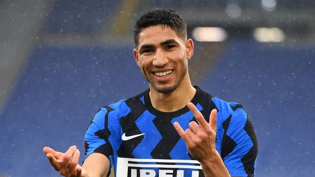 Achraf Hakimi buteur face à la Roma, le dimanche 10 janvier 2021.