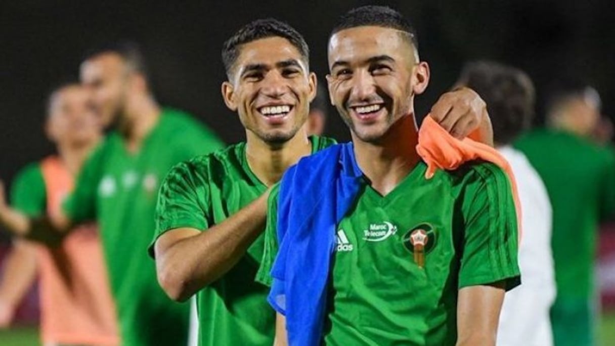 Achraf Hakimi (à gauche) et Hakim Ziyech.