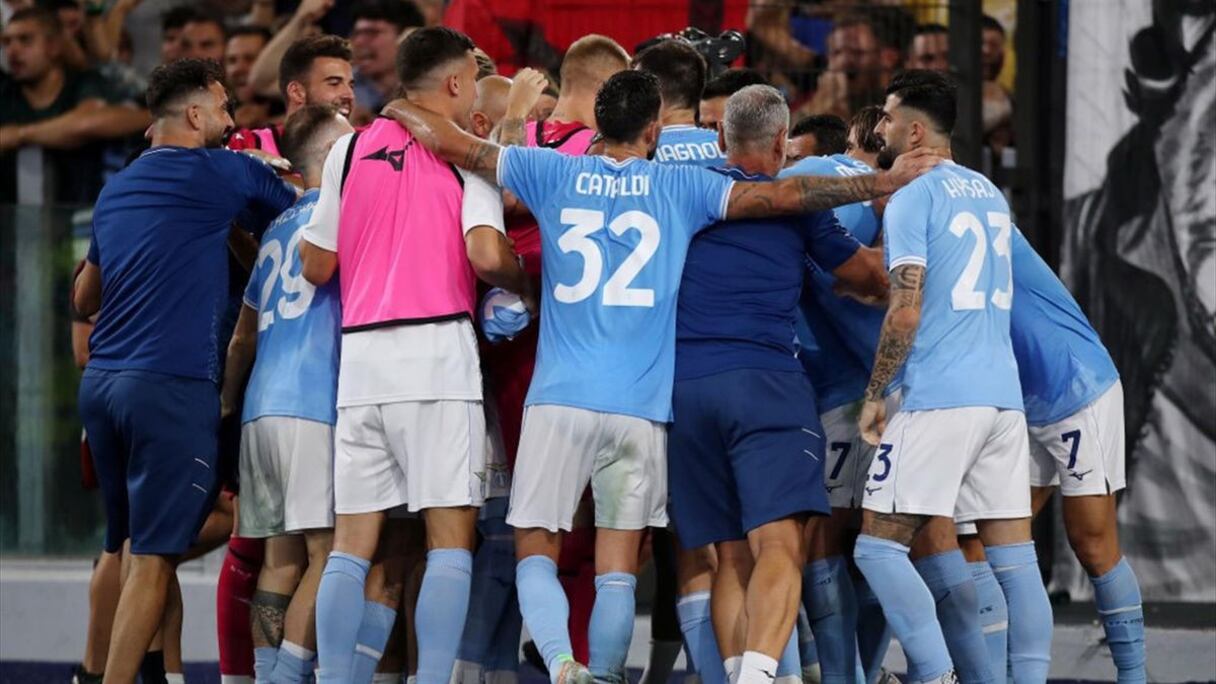 La joie des joueurs de la Lazio Rome.