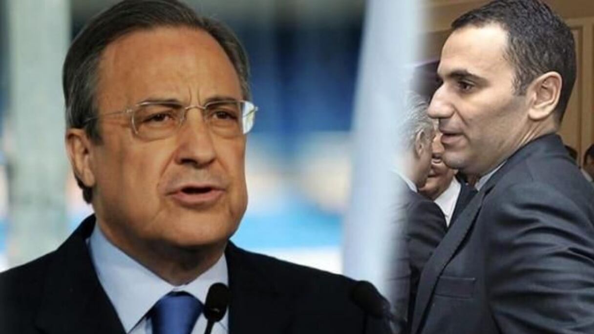 Anas Laghrari (à droite) et Florentino Pérez.