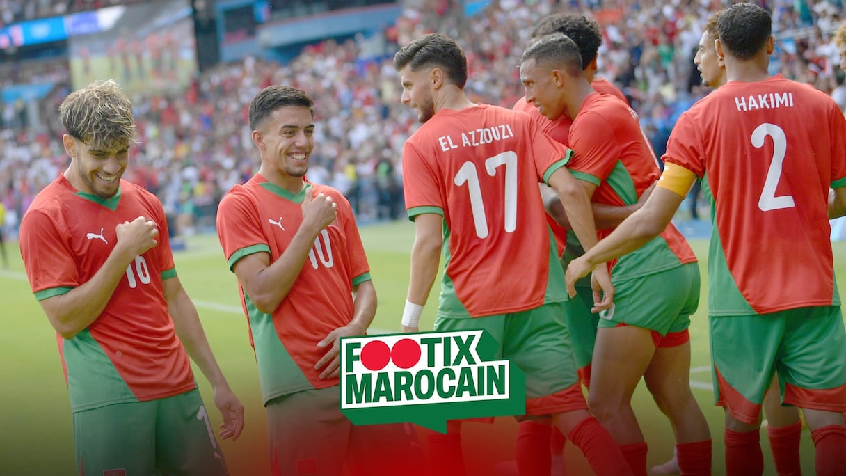 La joie des Lionceaux de l'Atlas contre les États-Unis en quart de finale des Jeux Olympiques 2024.