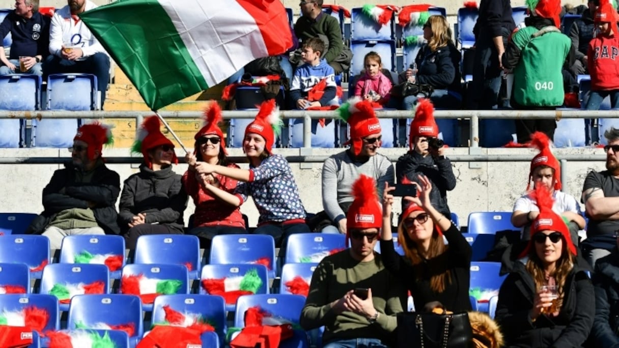 Les fans de l'Italie avant Italie-Ecosse, le 22 février 2020 à Rome.