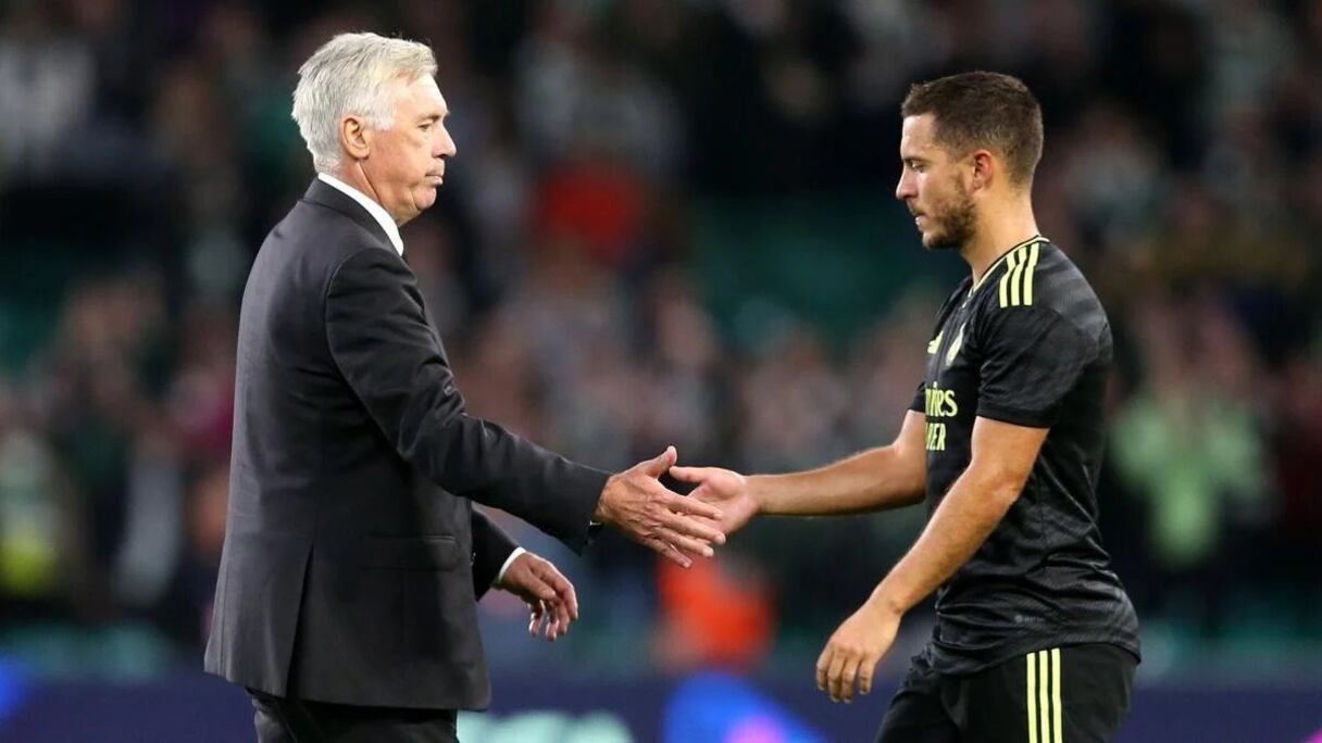 Carlo Ancelotti et Eden Hazard.