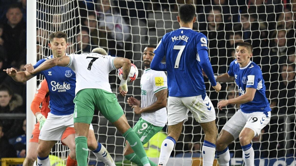 Phase de jeu du match Everton-Newcastle