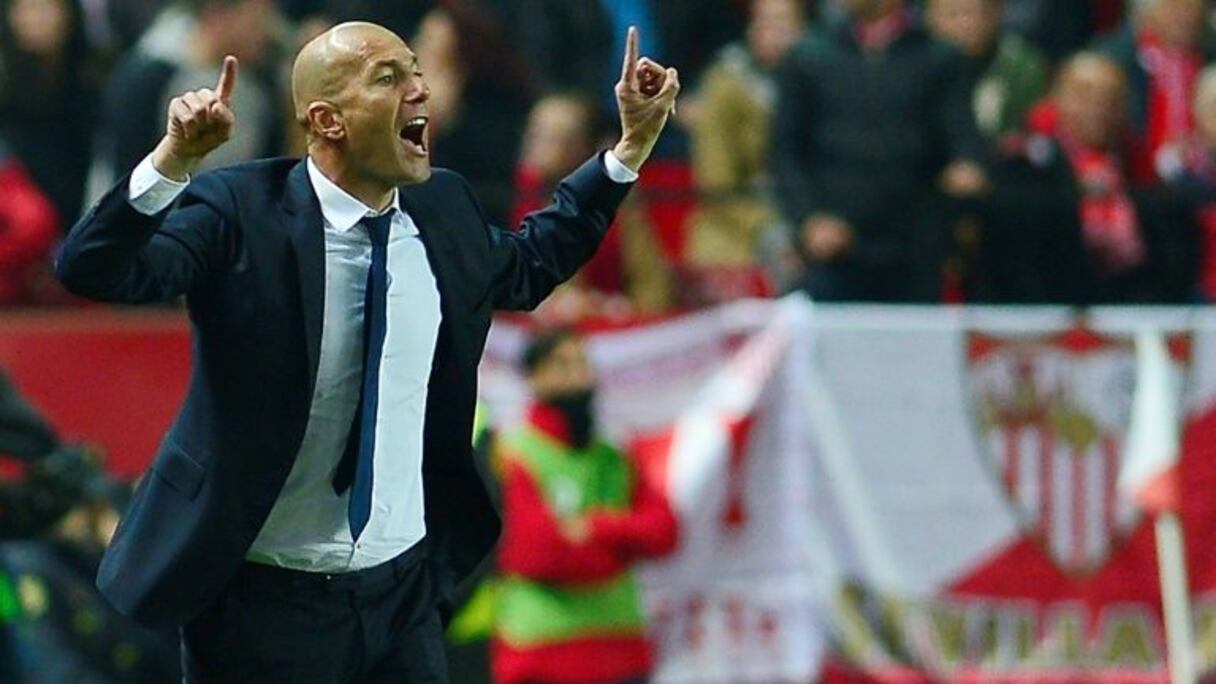 Zinédine Zidane, le 12 janvier à Séville lors du 8e de finale de la Coupe du Roi FC-Real Madrid.