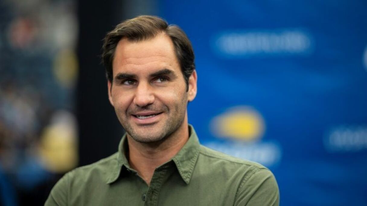 Le Suisse Roger Federer lors d'une conférence de presse le 23 août 2019 à New York