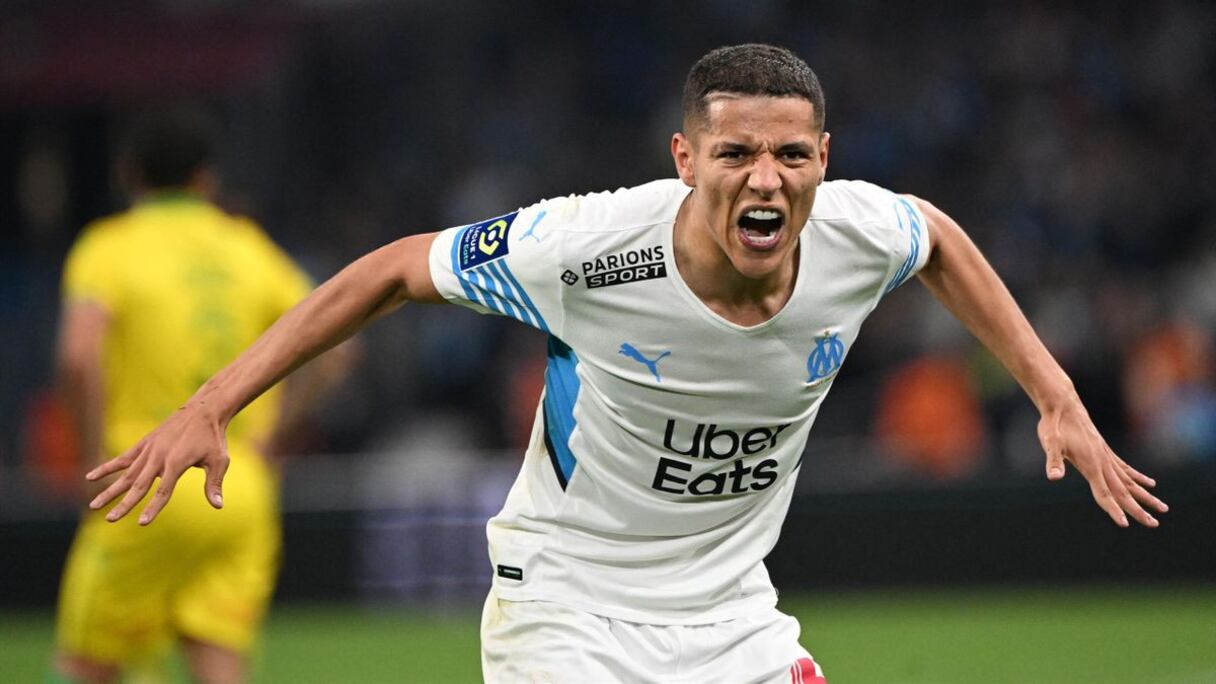 Amine Harit sous le maillot de l'Olympique de Marseille.