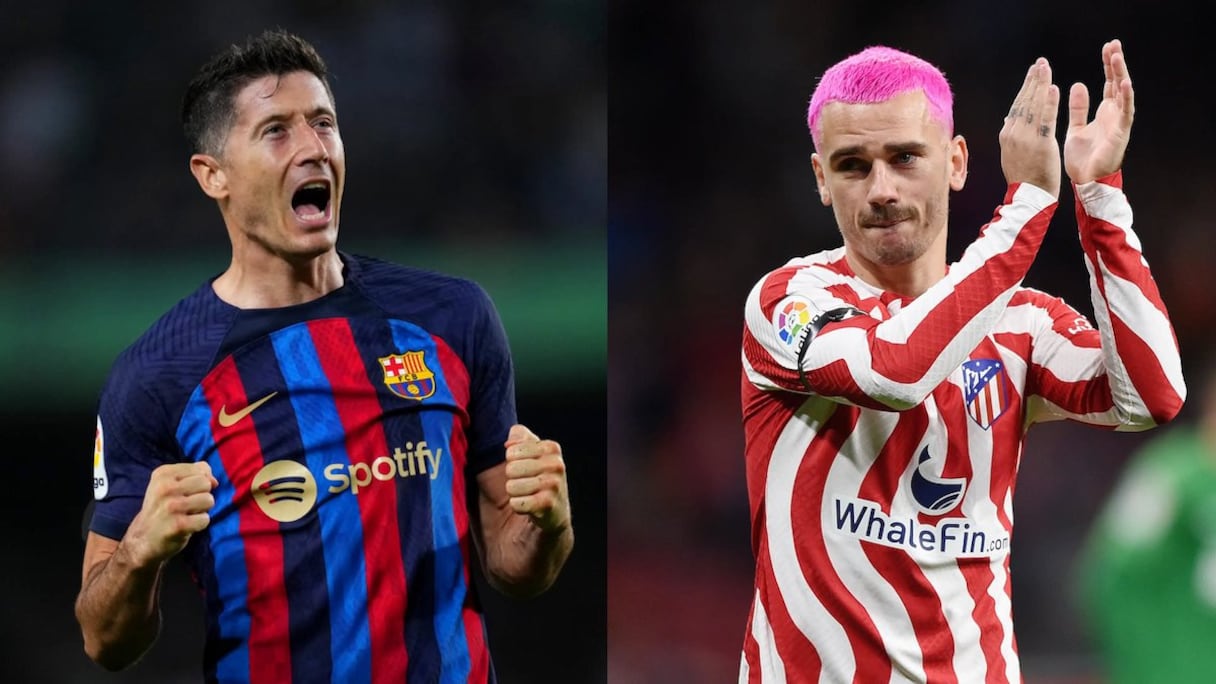 Robert Lewandowski (Barça) et Antoine Griezmann (Atlético)
