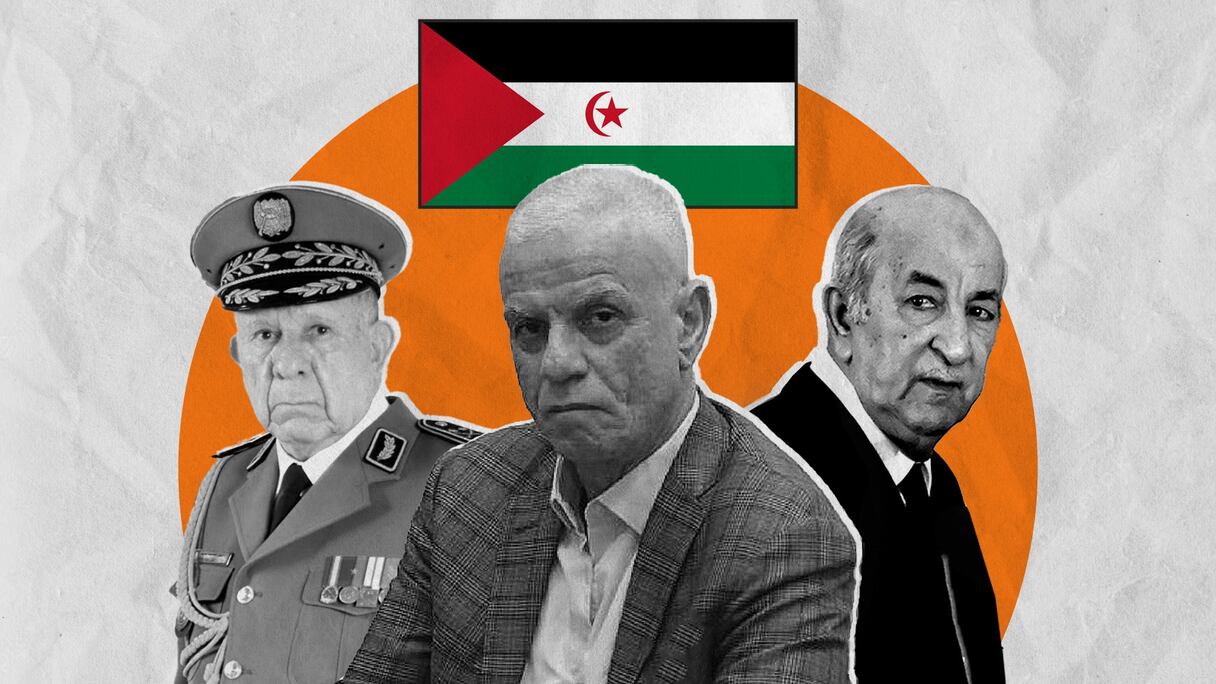 Le chef de l'armée algérienne Saïd Chengriha, le président Abdelmadjid Tebboune et le président de la FAF Djahid Zefizef. (Montage)