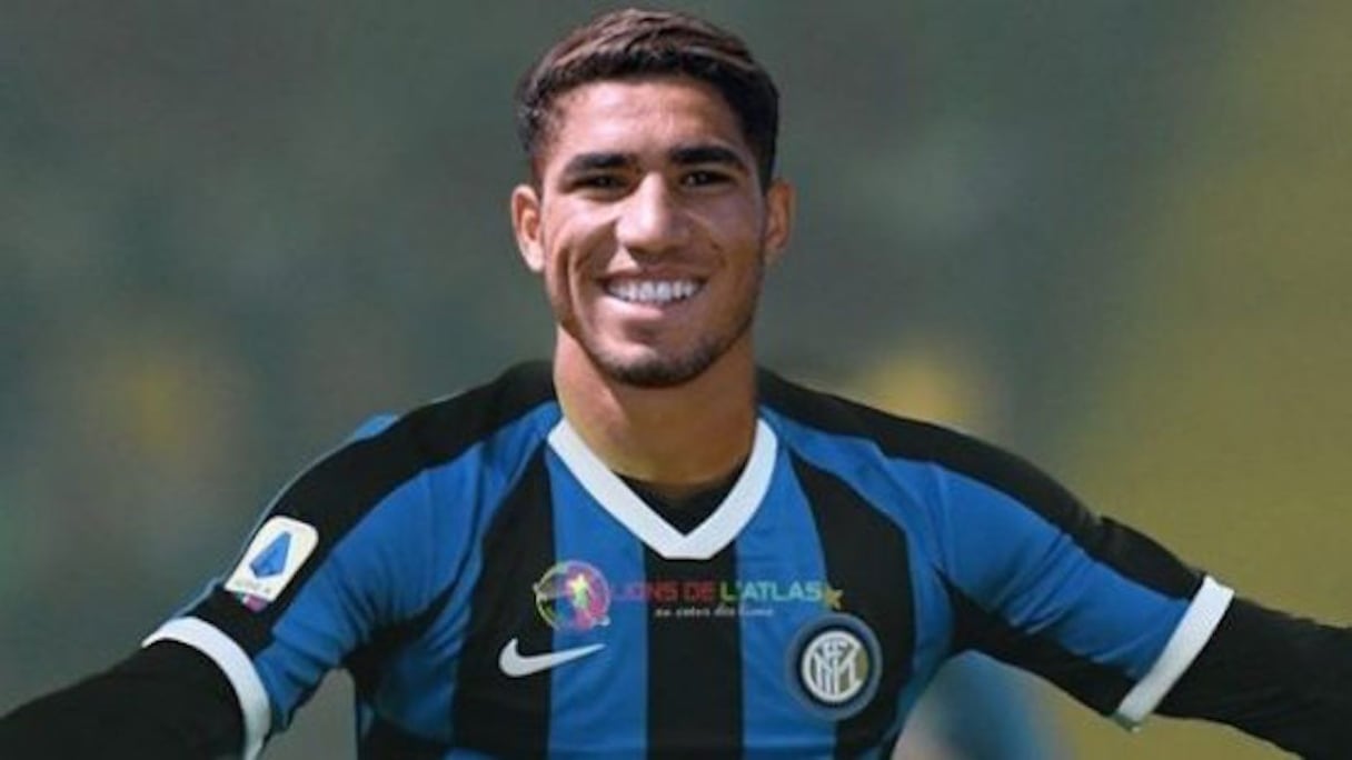 Achraf Hakimi sous les couleurs de l'Inter Milan.