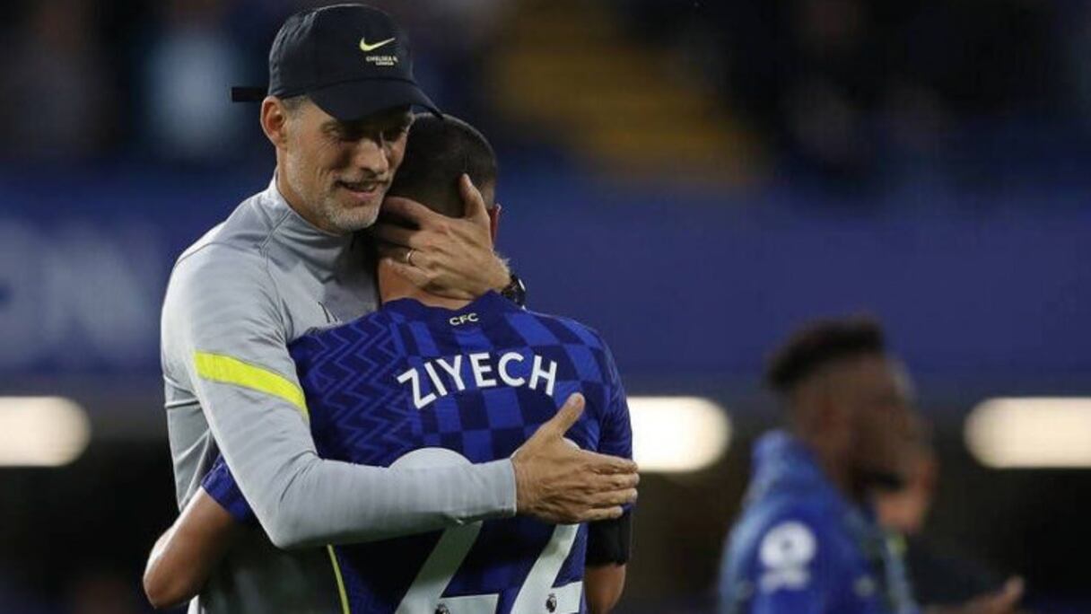 Thomas Tuchel et Hakim Ziyech.