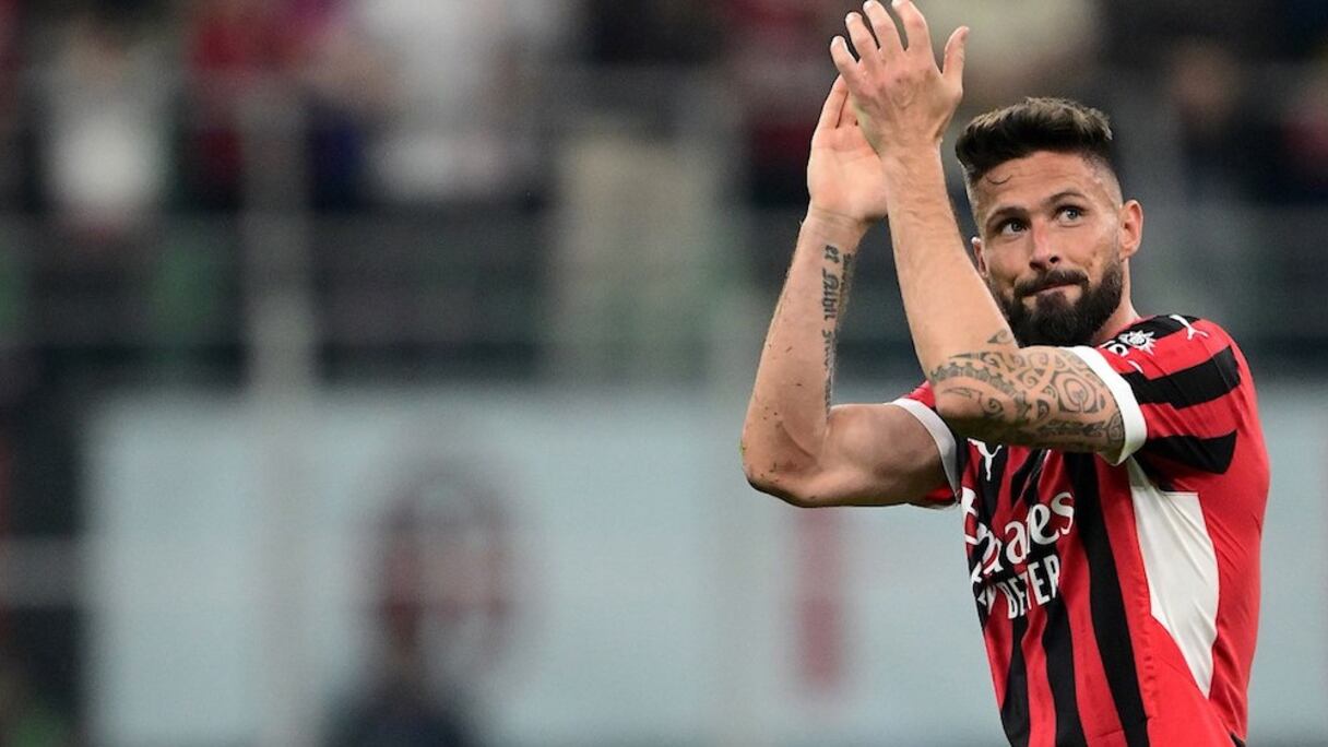 Olivier Giroud lors de son dernier match avec l'AC Milan face à la Salernitana, le 25 mai 2024.