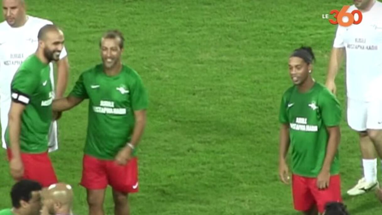 Ronaldinho lors du jubilé de Moustapha Hadji, samedi 24 octobre à Agadir.