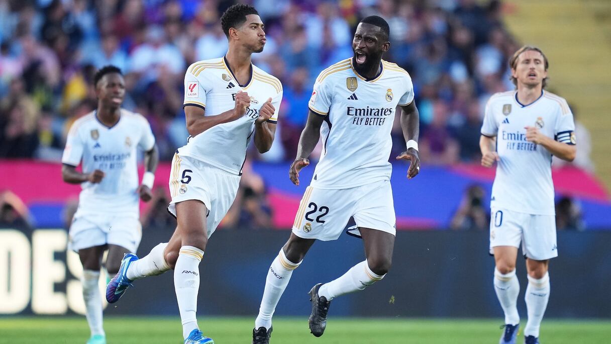 La joie des joueurs du Real Madrid contre le Barça, le samedi 28 octobre 2023.