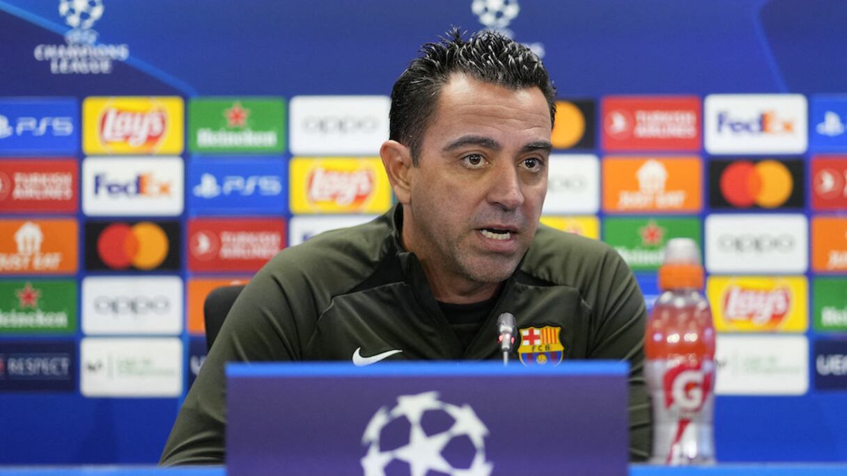 Xavi Hernandez en conférence de presse d'avant-match Barça-Shakhtar Donetsk.