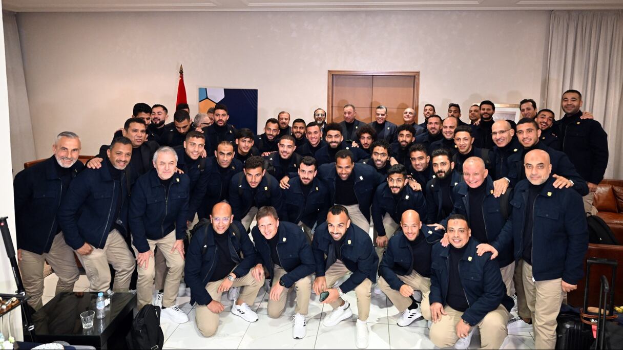La délégation d'Al Ahly est arrivée à Tanger, le samedi 28 janvier 2023.