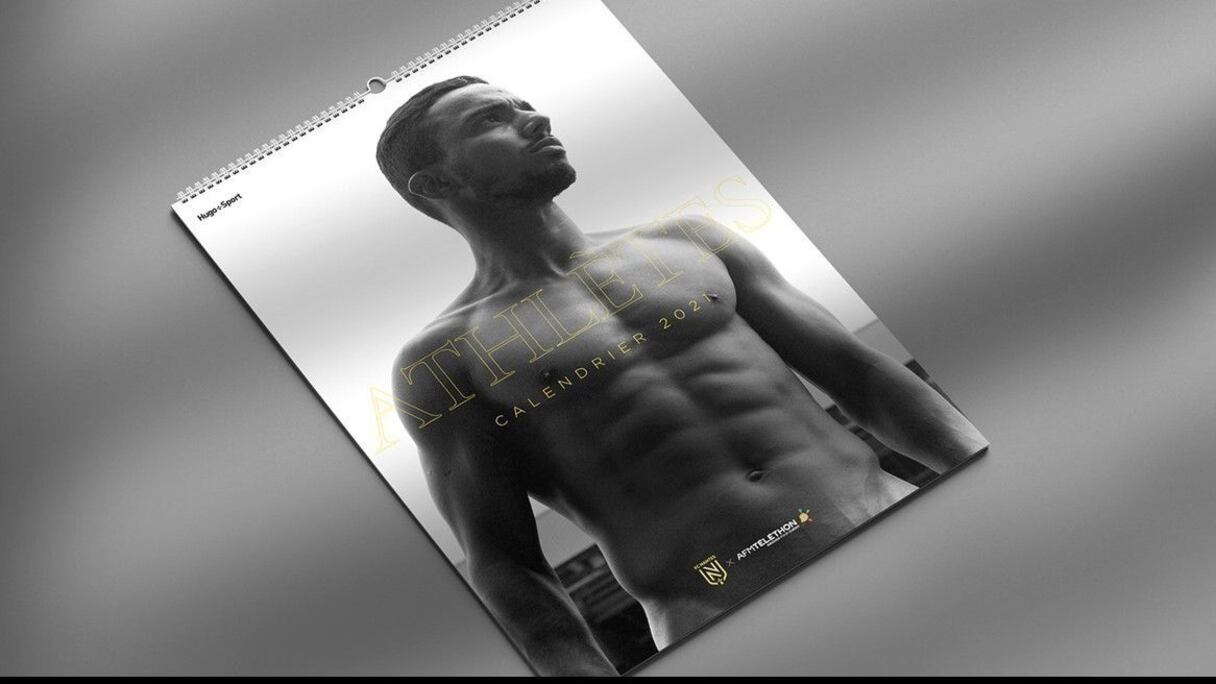 Le joueur du FC Nantes Fabio sur le calendrier dédié au Téléthon.