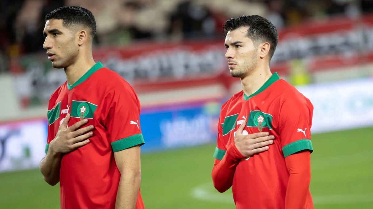 Brahim Diaz et Achraf Hakimi avec les Lions de l'Atlas.