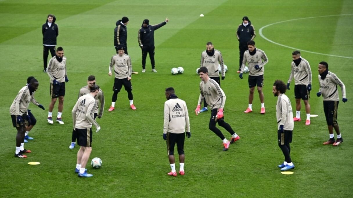 Les joueurs du Real Madrid à l'entraînement, à Valdebebas, le 29 février 2020