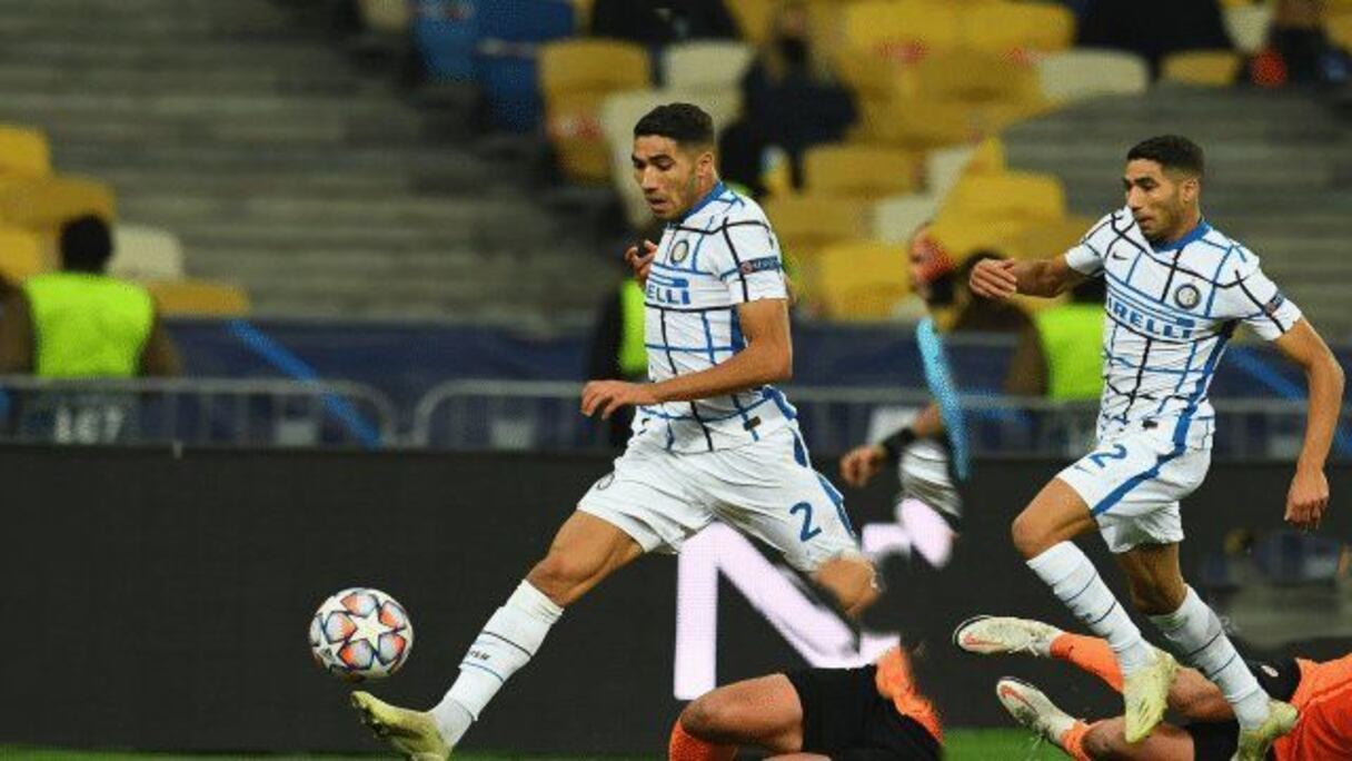 Achraf Hakimi (Inter Milan) contre le Shakhtar Donesk, mardi 27 octobre.