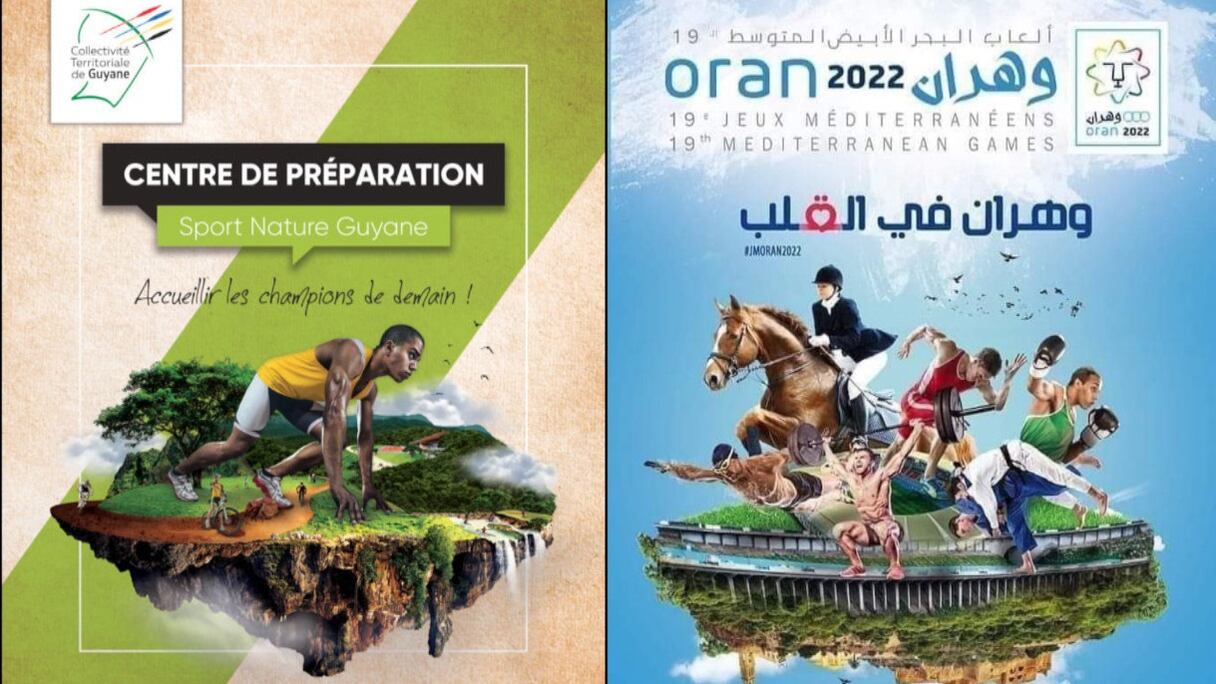 L'Algérie plagie une affiche des Jeux Olympiques 2024 pour illustrer celle des Jeux méditerranéens 2022.