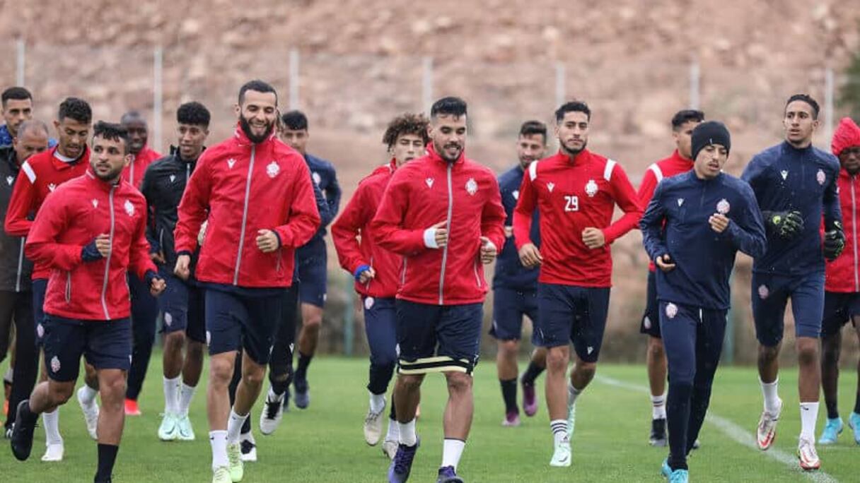 Les joueurs du Wydad de Casablanca lors d'une séance d'entrainement