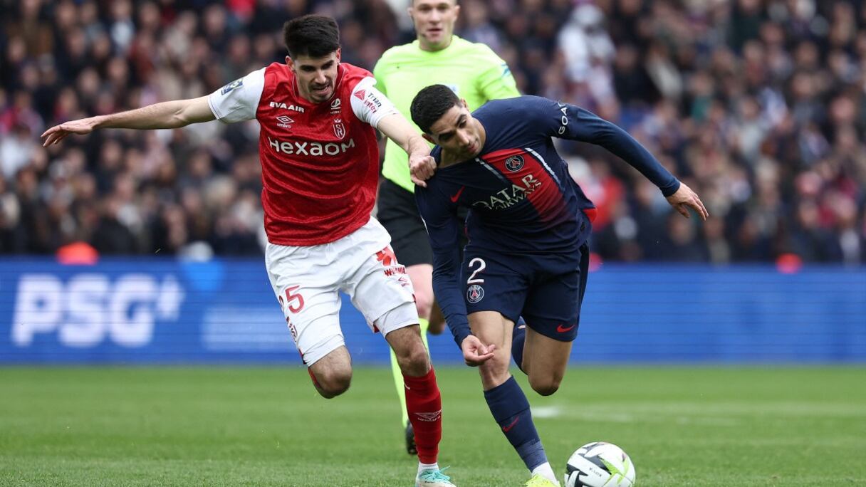 Achraf Hakimi lors du match PSG-Reims, le 10 mars 2024.