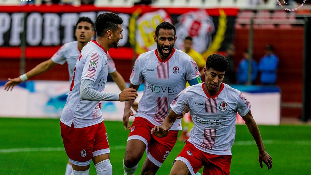 La joie des joueurs du FUS contre la JSS, le samedi 24 février 2024.