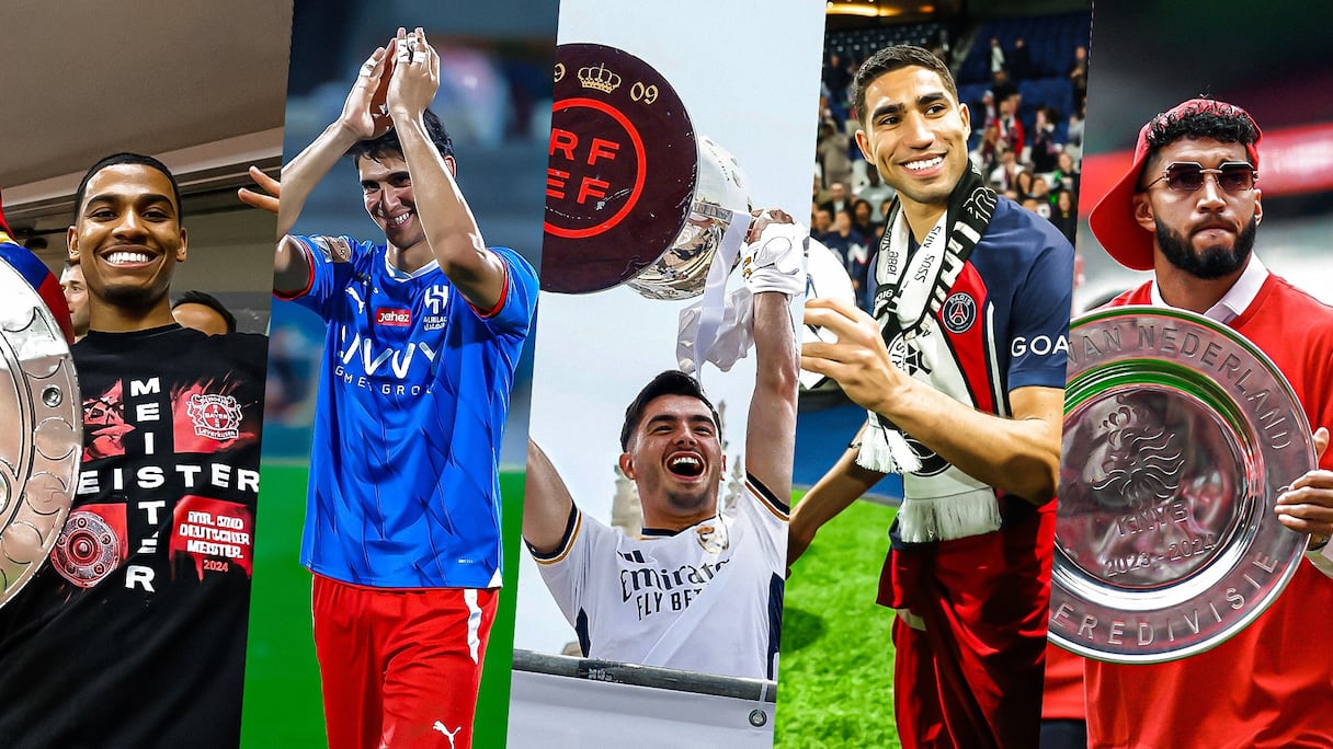 Amine Adli, Yassine Bounou, Brahim Diaz, Achraf Hakimi et Ismael Saibari.