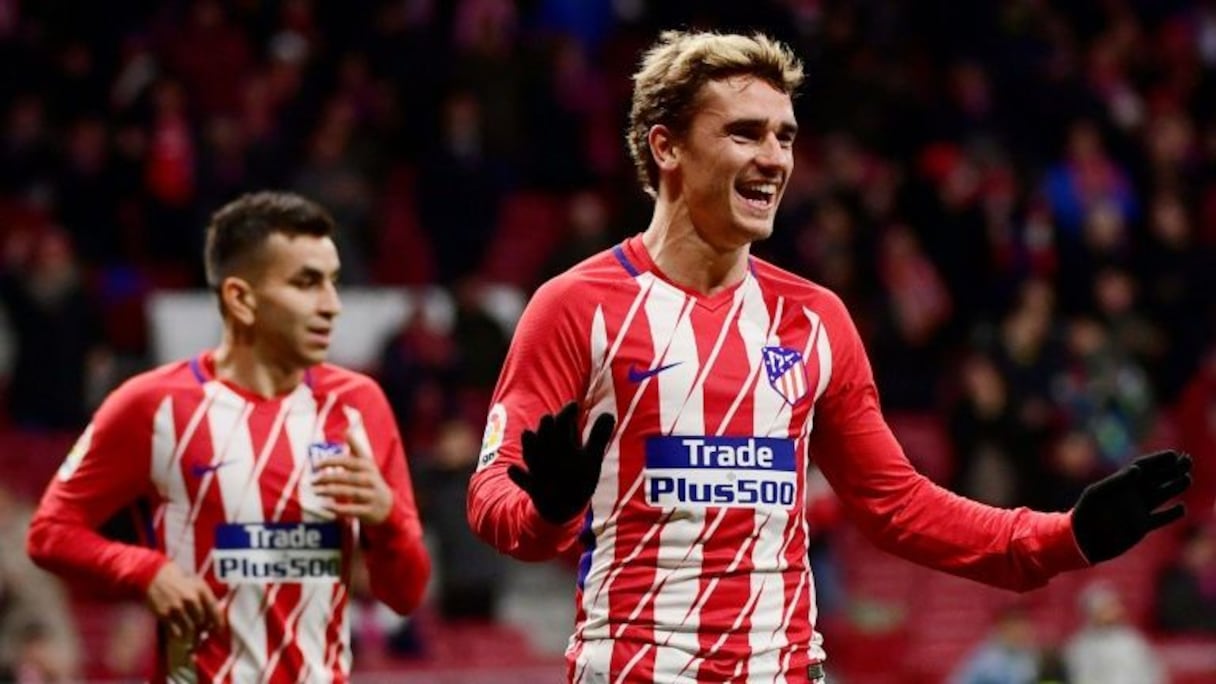 Antoine Griezmann et son nouveau coéquipier à l'Atletico Diego Costa contre Leganes, le 28 février 2018 à Madrid