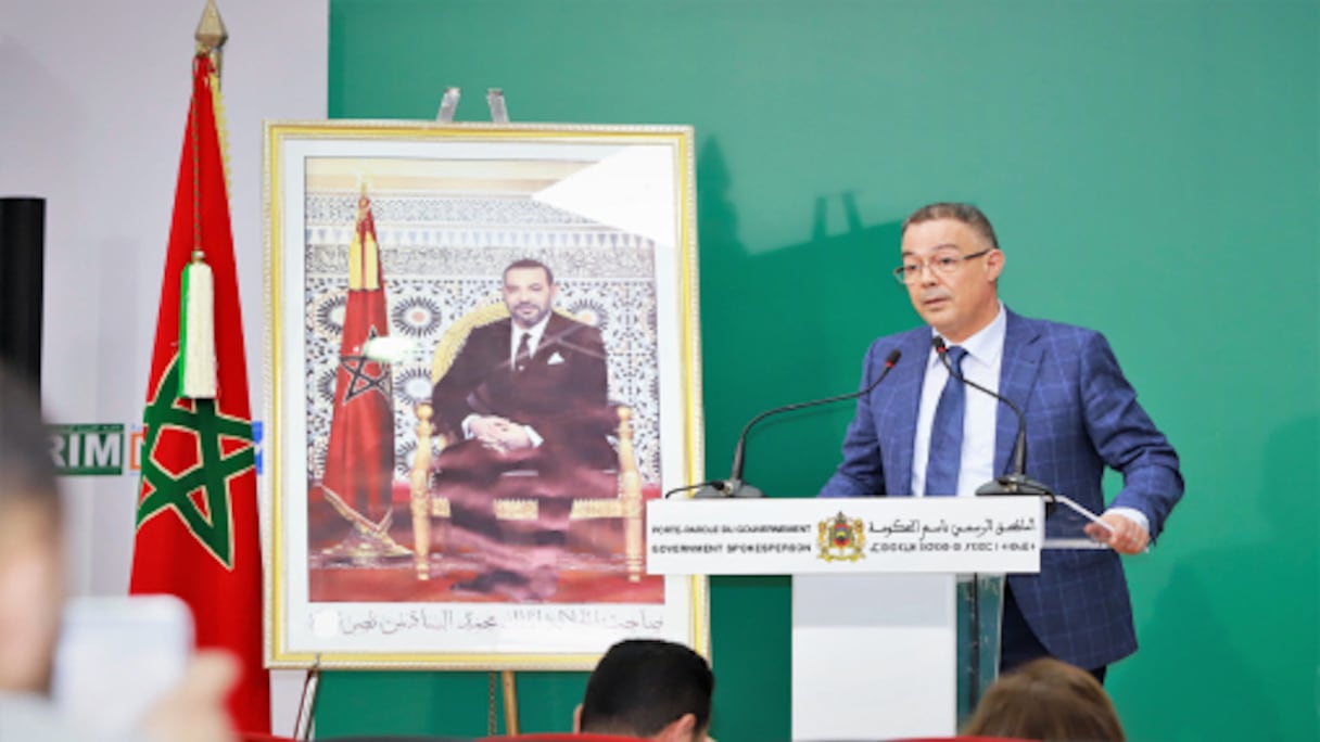 Fouzi Lekjaa, président de la Fédération royale marocaine de football (FRMF), lors d'un point de presse à Rabat, le 8 mars 2023.