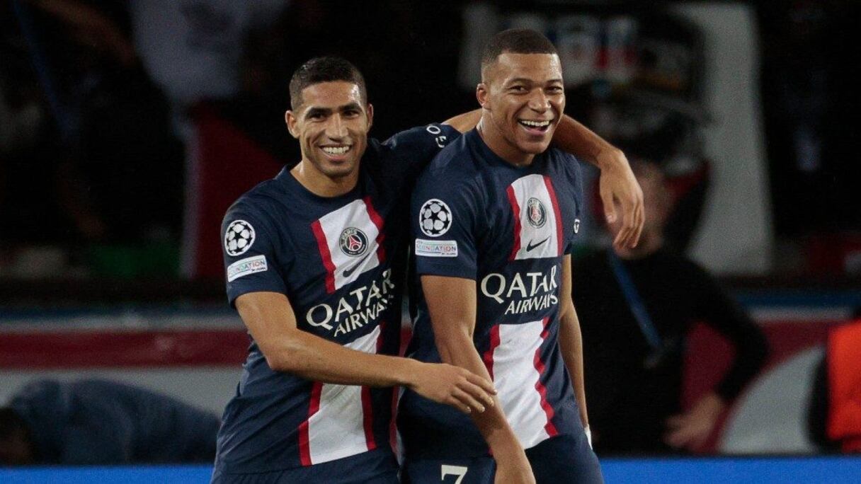 Achraf Hakimi et Kylian Mbappé