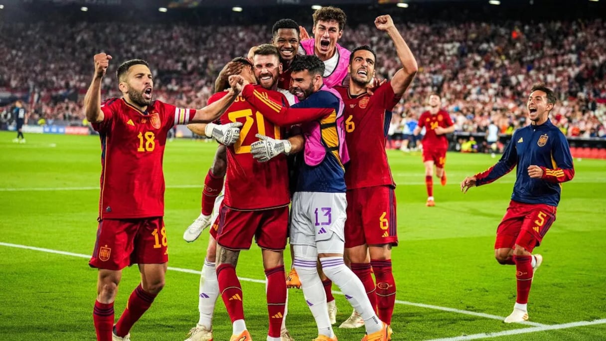 L'Espagne célèbre sa victoire contre la Croatie en Ligue des Nations, le 18 juin 2023.