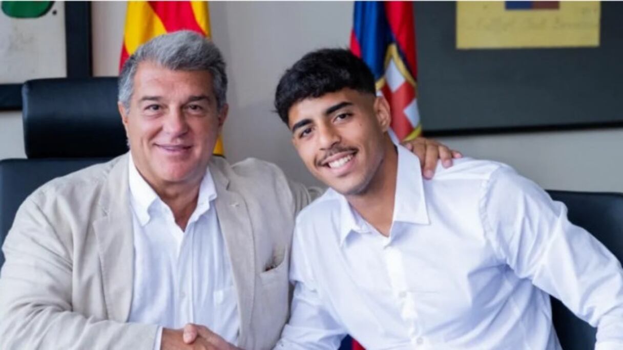 Chadi Riad et Joan Laporta, président du Barça.