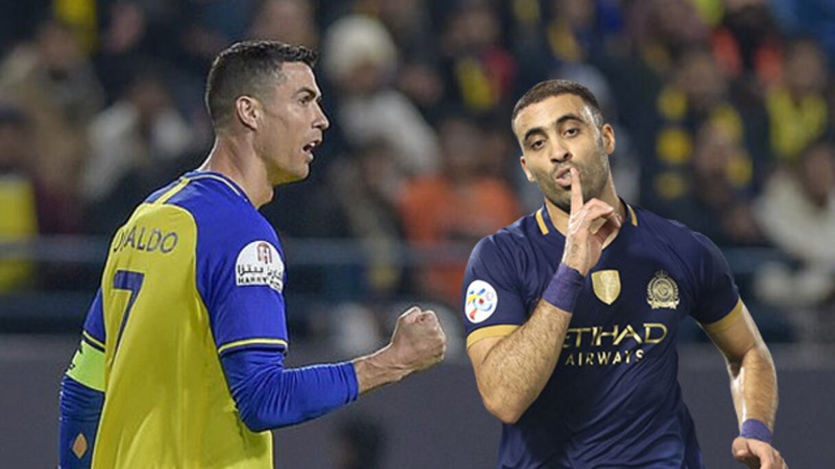 Cristiano Ronaldo, joueur d'Al-Nassr et Abderrazak Hamdallah, buteur de l'Ittihad