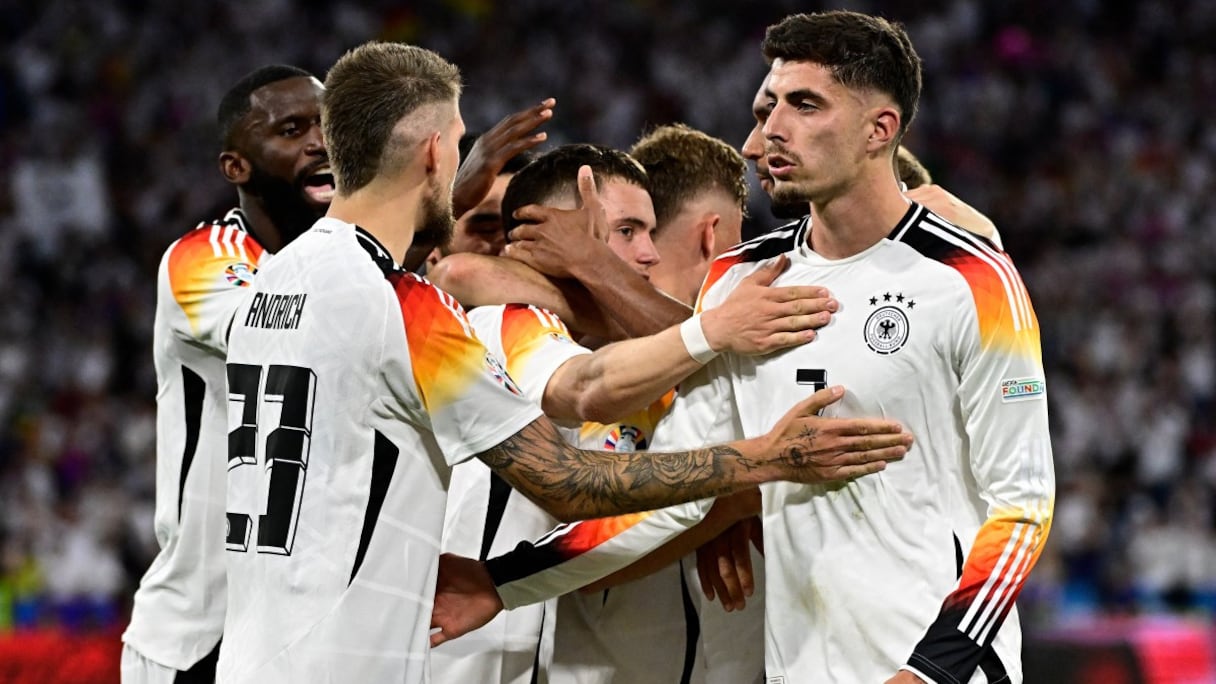 Célébration des joueurs allemands face à l'Ecosse, le vendredi 14 juin.