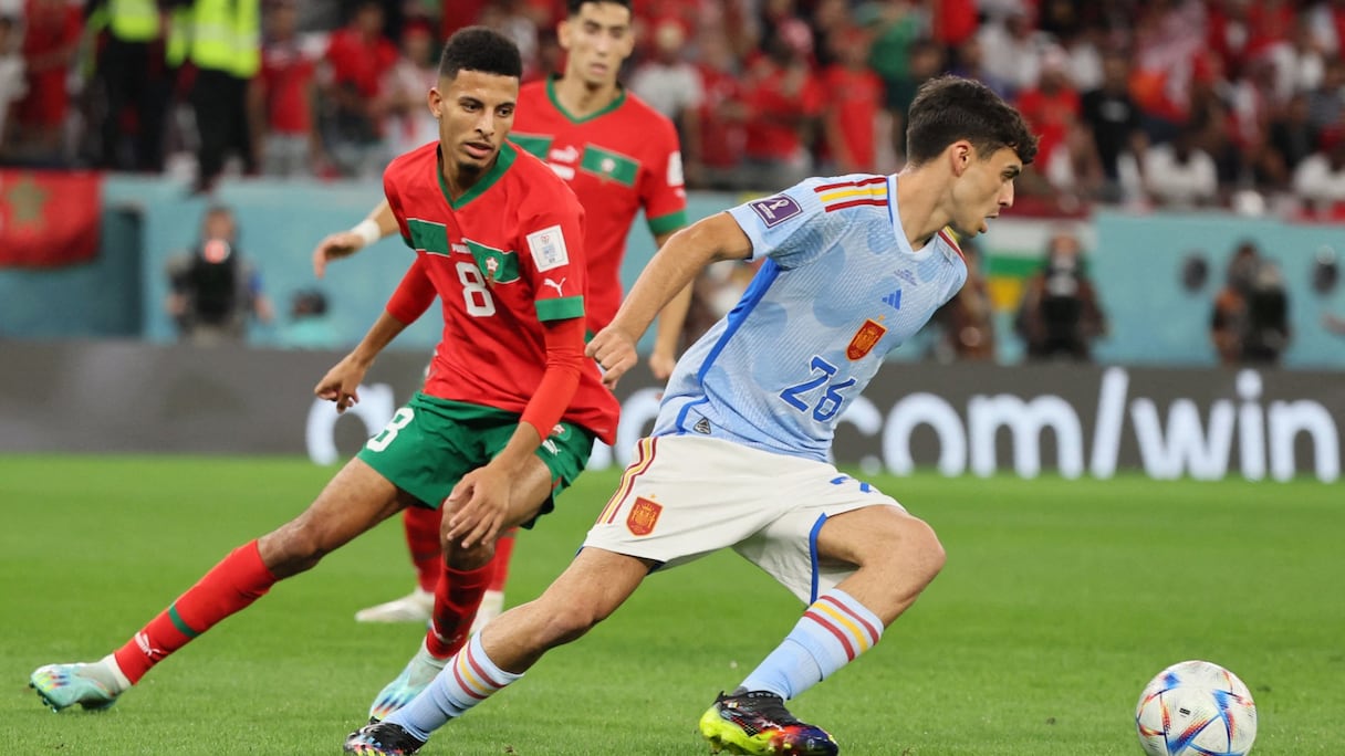 Pedri et Azzedine Ounahi en Coupe du Monde 2022.