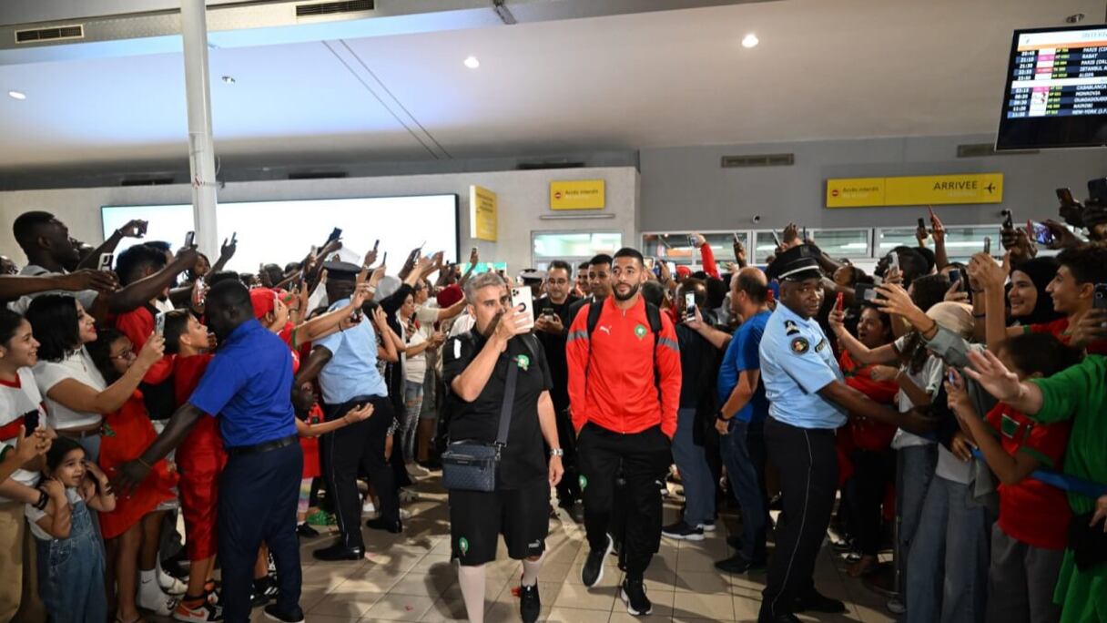 Arrivée de la délégation de l'Équipe nationale du Maroc à Abidjan