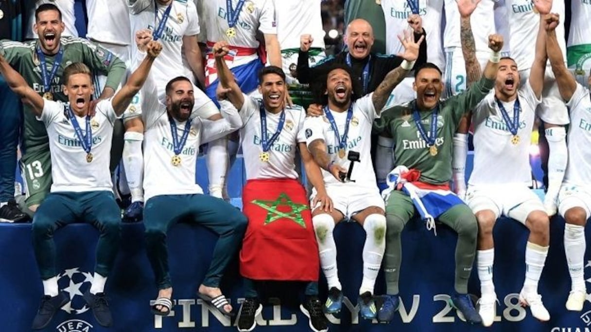 Achraf Hakimi, champion d'Europe avec le Real Madrid en 2018.