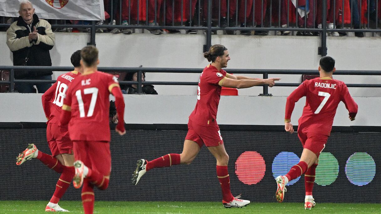 Les joueurs de la Serbie.